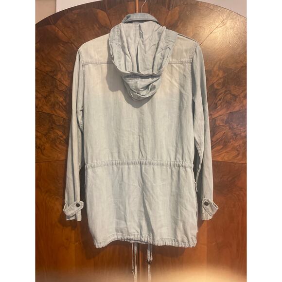 RAILS Petra Utility Jacket Anorak Hidden Hood Chambray Size Medium M GORP CASUAL - Picture 5 of 5